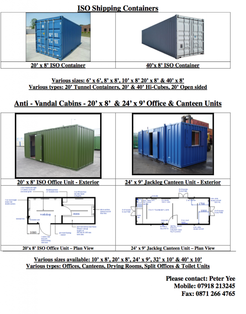 Wirral Container Services Container Sales, AntiVandal Cabins, Toilet Units, Container